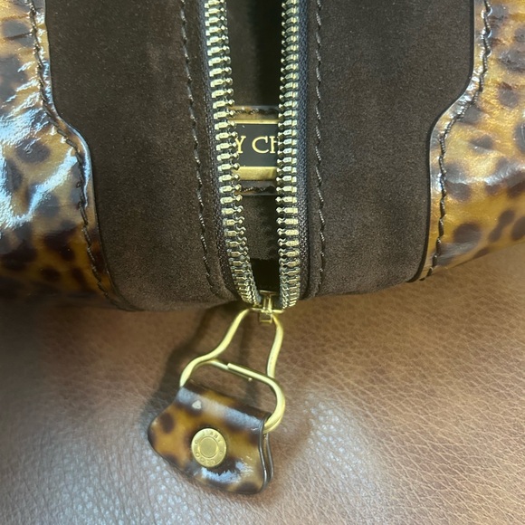 Jimmy Choo Patent Leather and Suede Cheetah print handbag - Picture 7 of 16